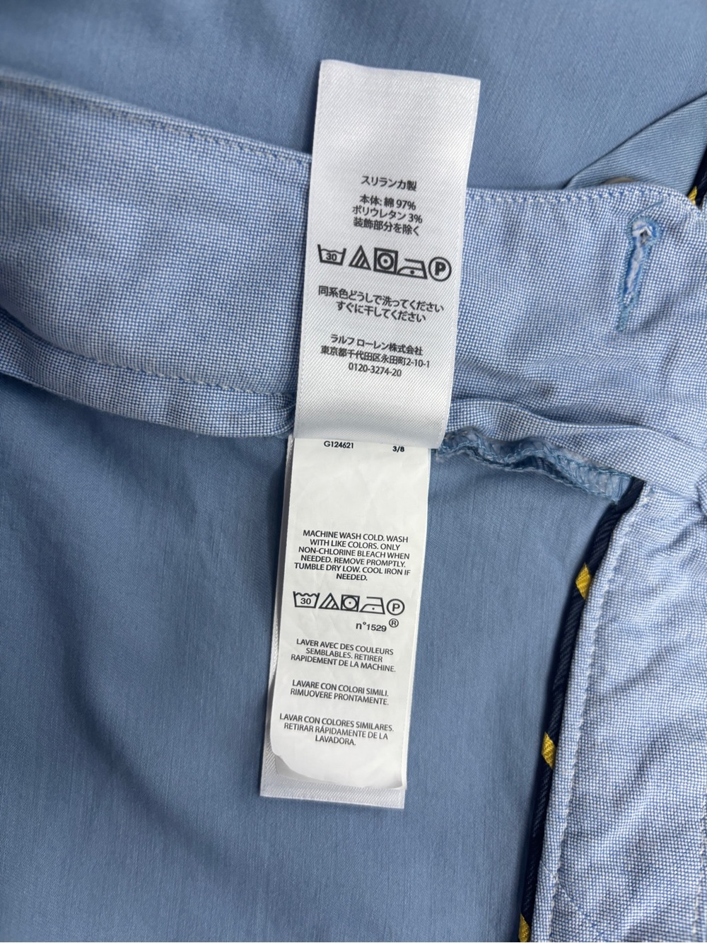 Polo Ralph Lauren Stretch Classic Fit Shorts Blue Chino Men Size 50B - Picture 7 of 7